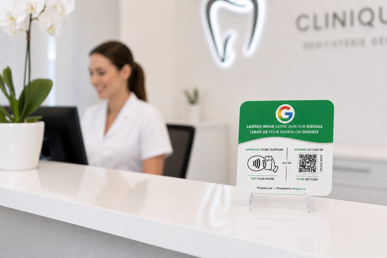 Plaque d'avis Google Braavu en situation
